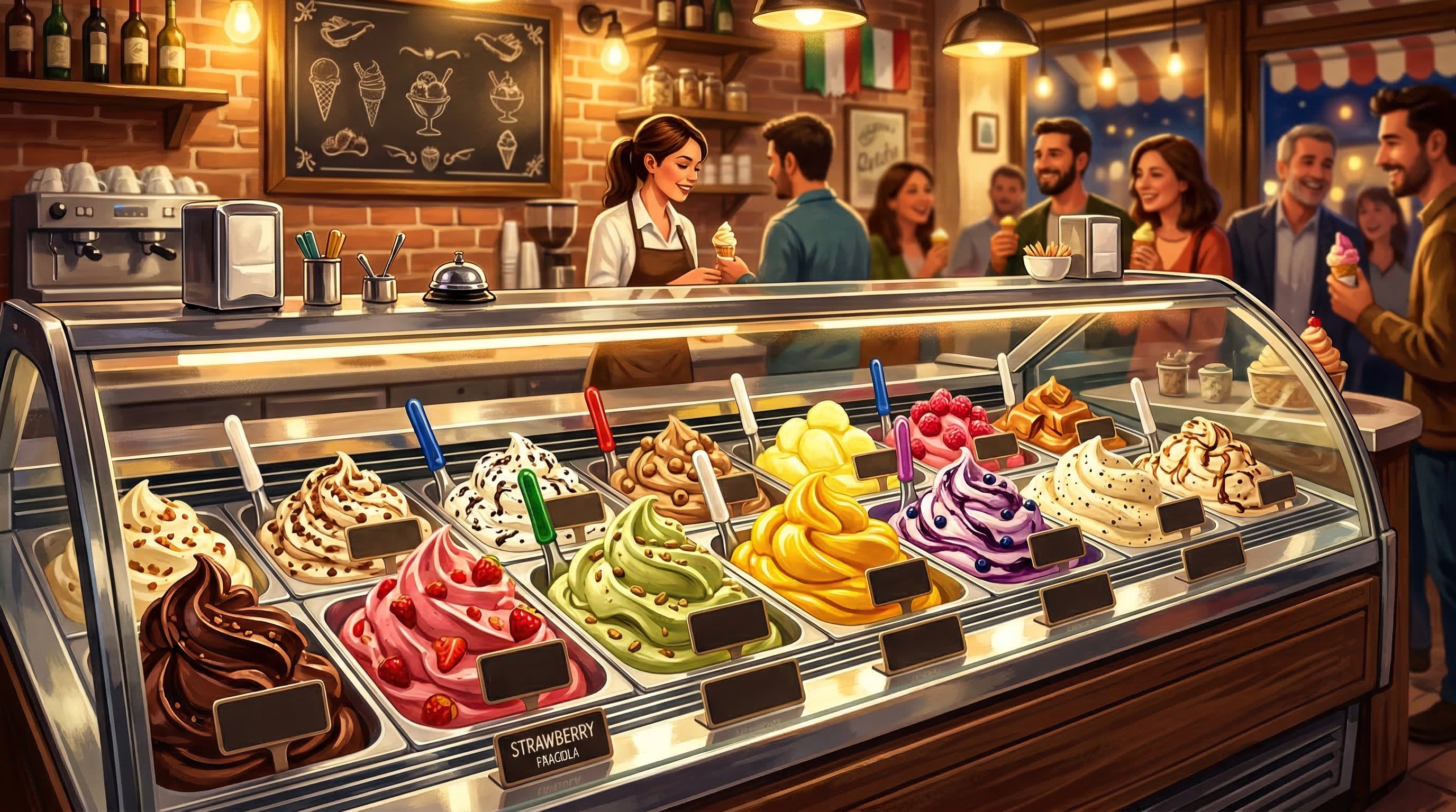 Prémiová zmrzlinová vitrína